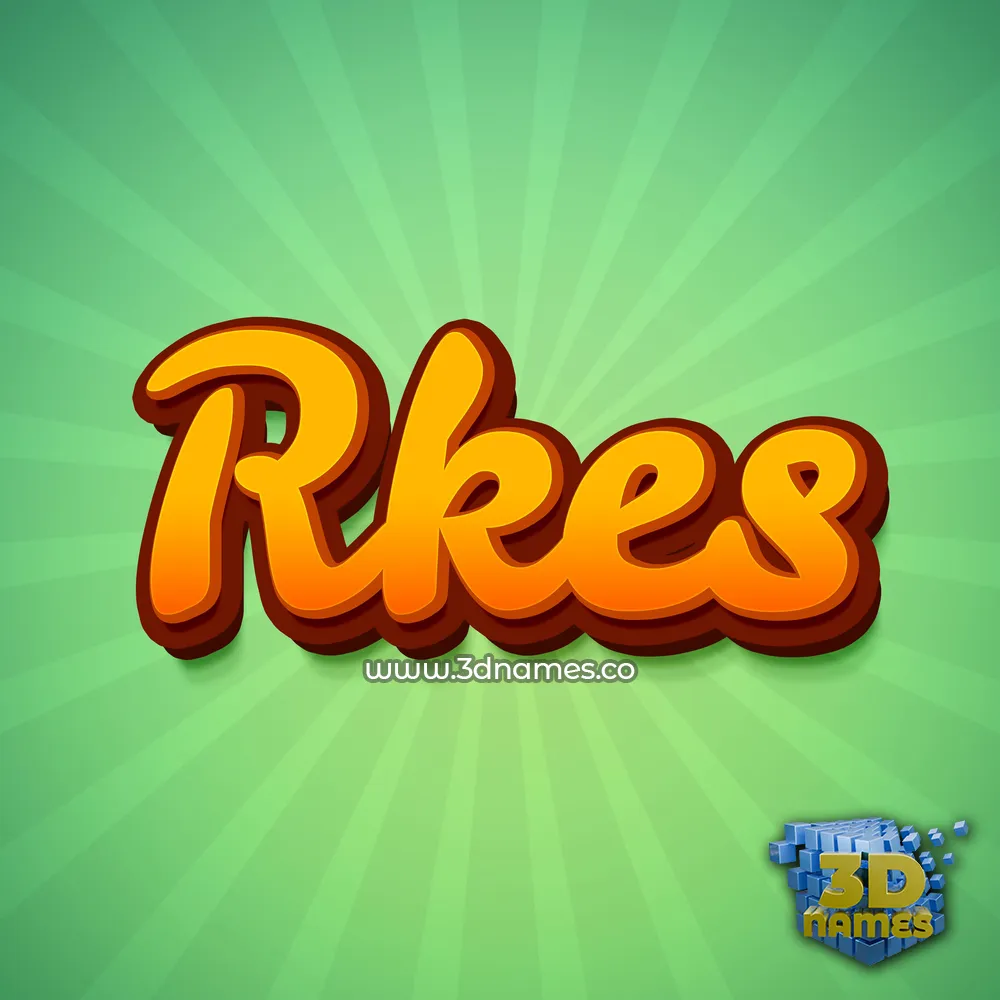 rkes in Green Rays style - 3D name wallpaper