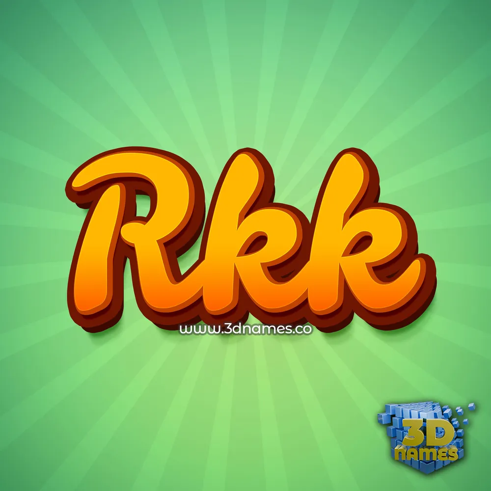 rkk in Green Rays style - 3D name wallpaper