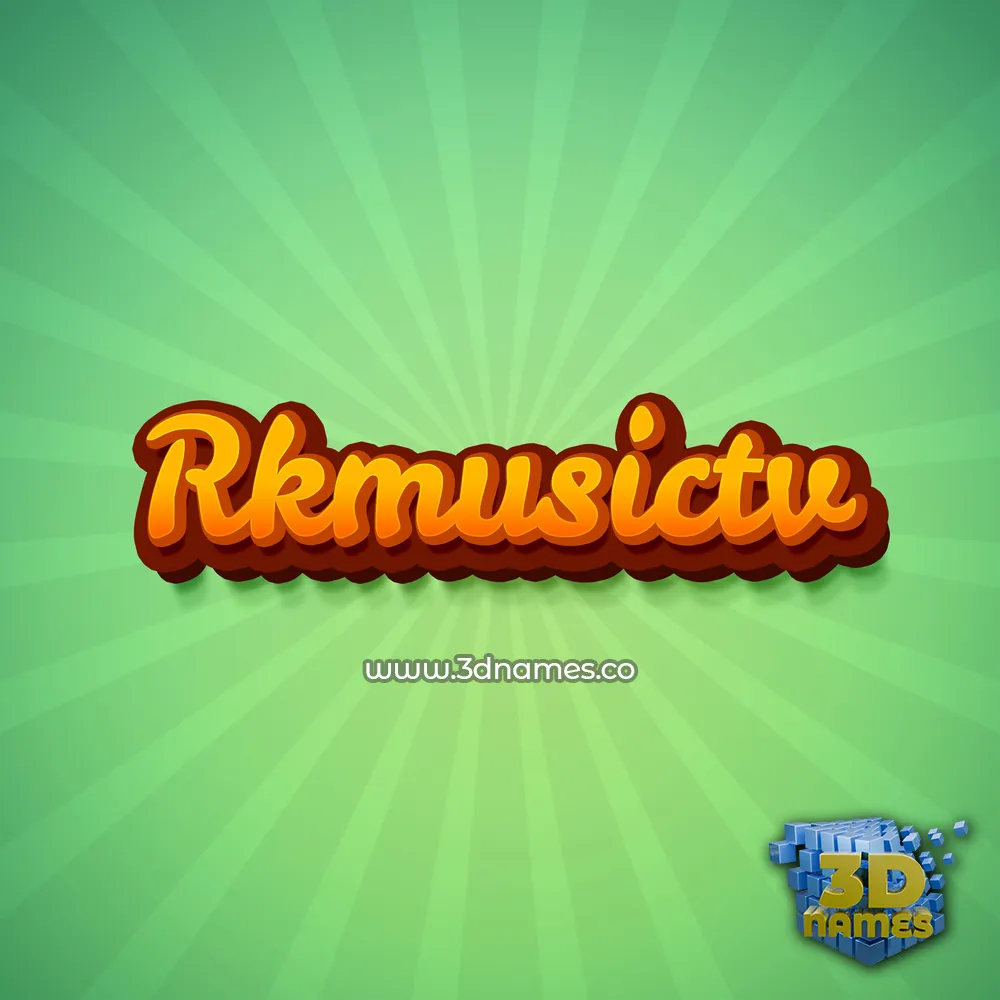 rkmusictv in Green Rays style - 3D name wallpaper
