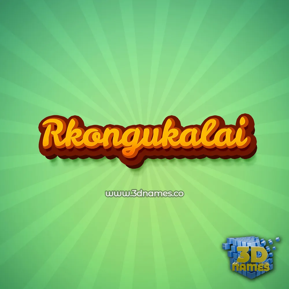 rkongukalai in Green Rays style - 3D name wallpaper