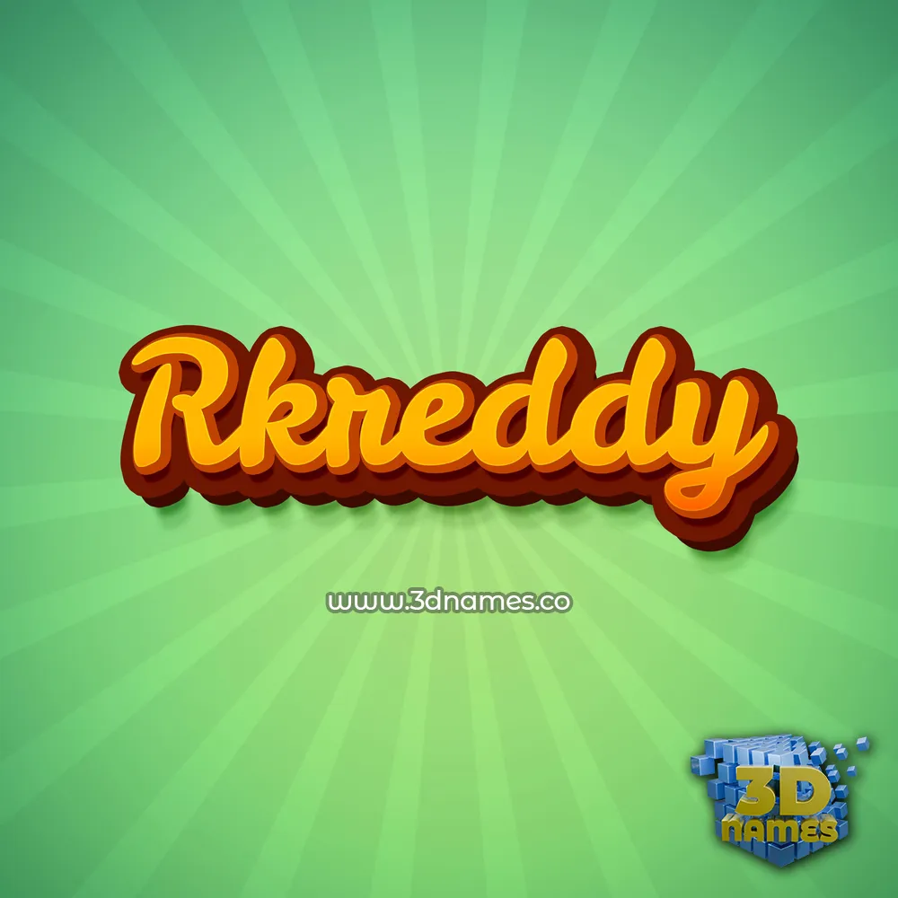 rkreddy in Green Rays style - 3D name wallpaper