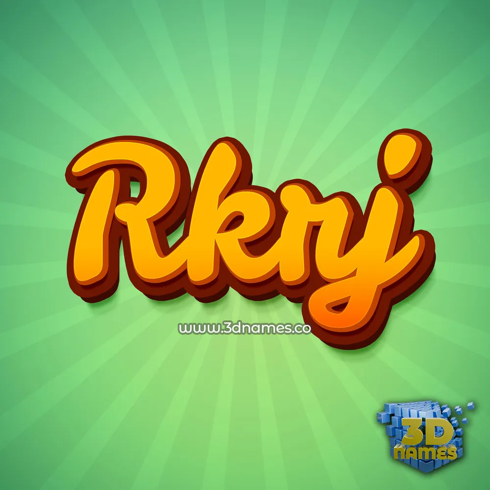 rkrj in Green Rays style - 3D name wallpaper
