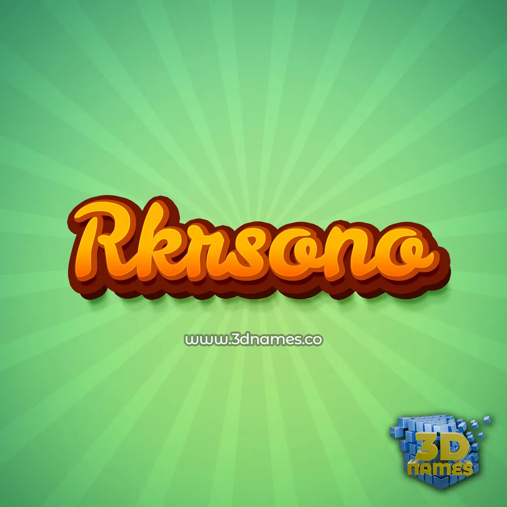 rkrsono in Green Rays style - 3D name wallpaper
