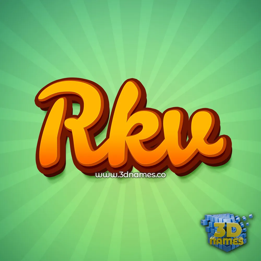 rkv in Green Rays style - 3D name wallpaper