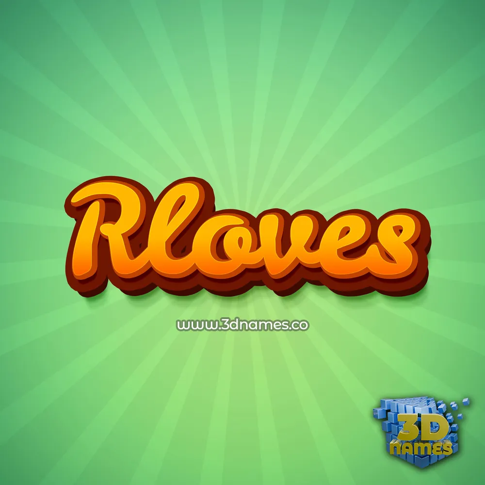 rloves in Green Rays style - 3D name wallpaper