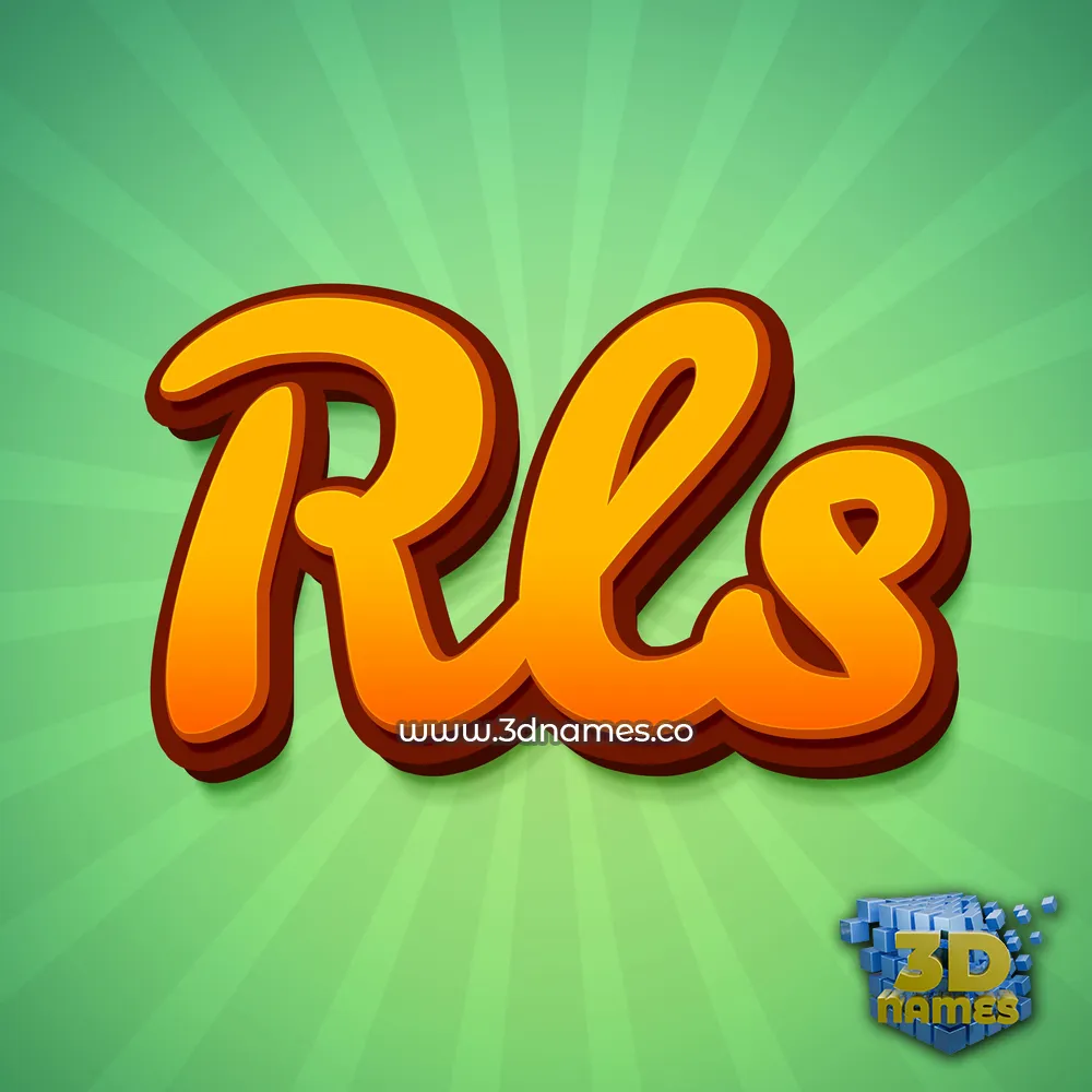 rls in Green Rays style - 3D name wallpaper