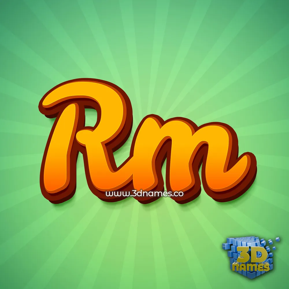 rm in Green Rays style - 3D name wallpaper