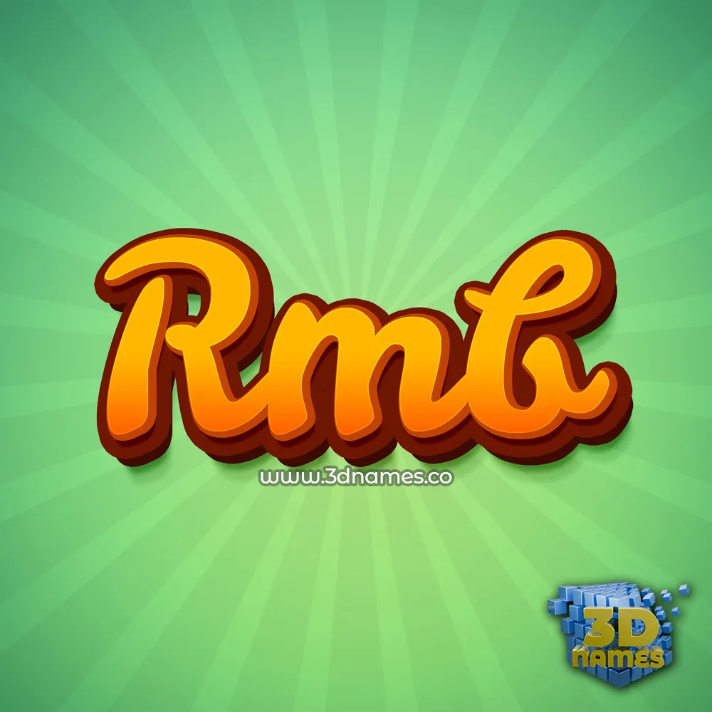 rmb in Green Rays style - 3D name wallpaper