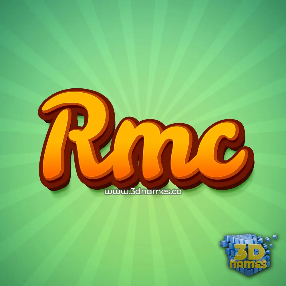 rmc in Green Rays style - 3D name wallpaper