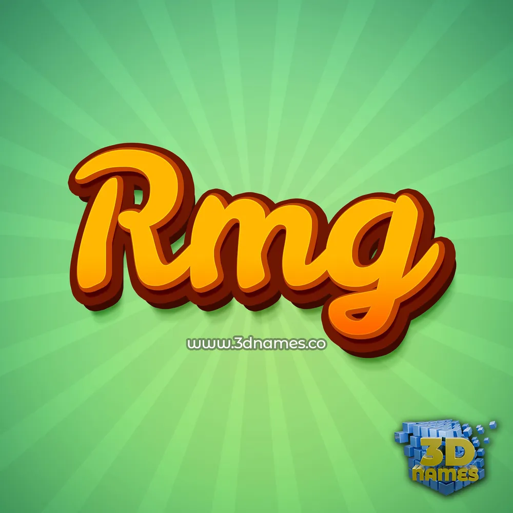 rmg in Green Rays style - 3D name wallpaper