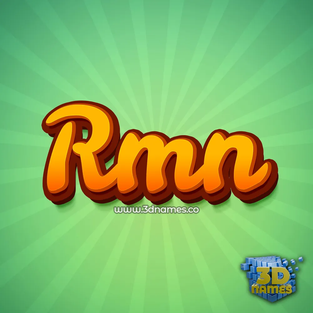 rmn in Green Rays style - 3D name wallpaper
