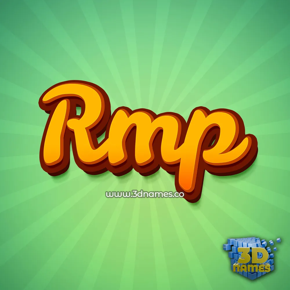 rmp in Green Rays style - 3D name wallpaper