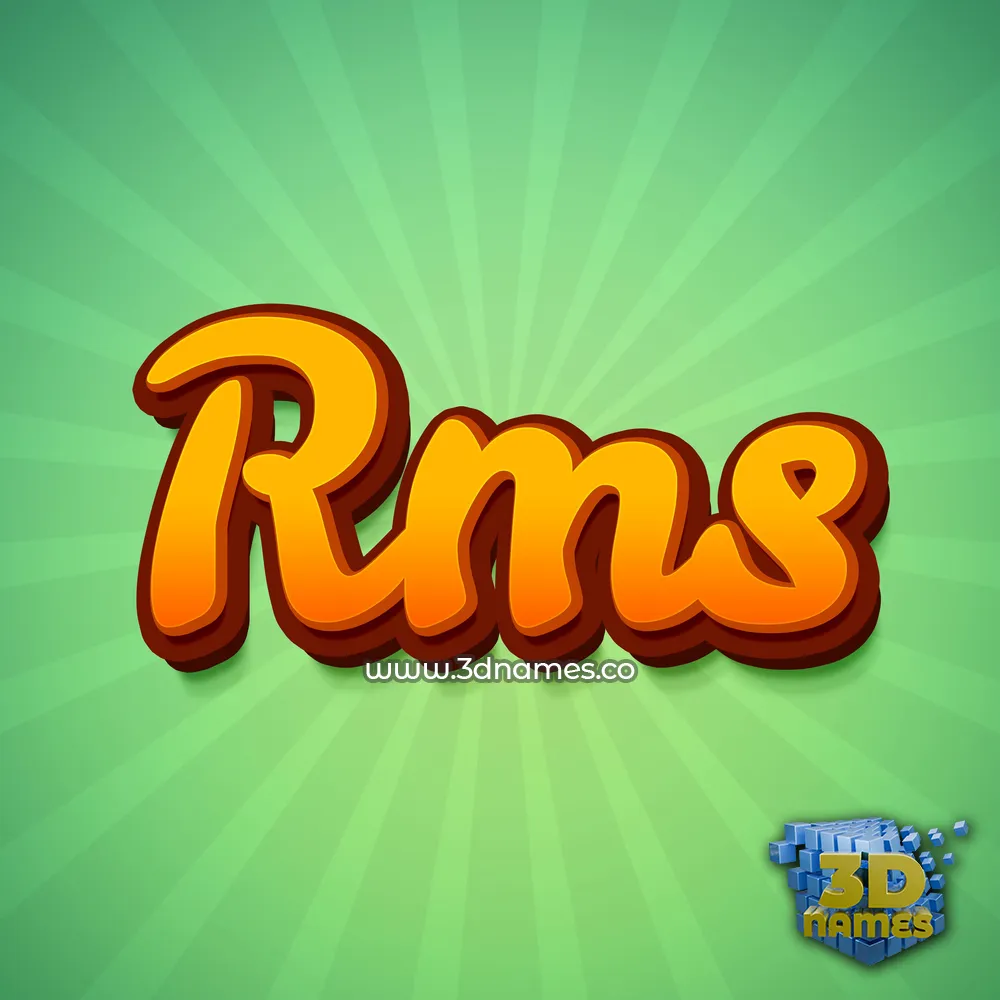 rms in Green Rays style - 3D name wallpaper