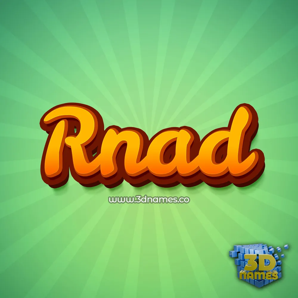 rnad in Green Rays style - 3D name wallpaper