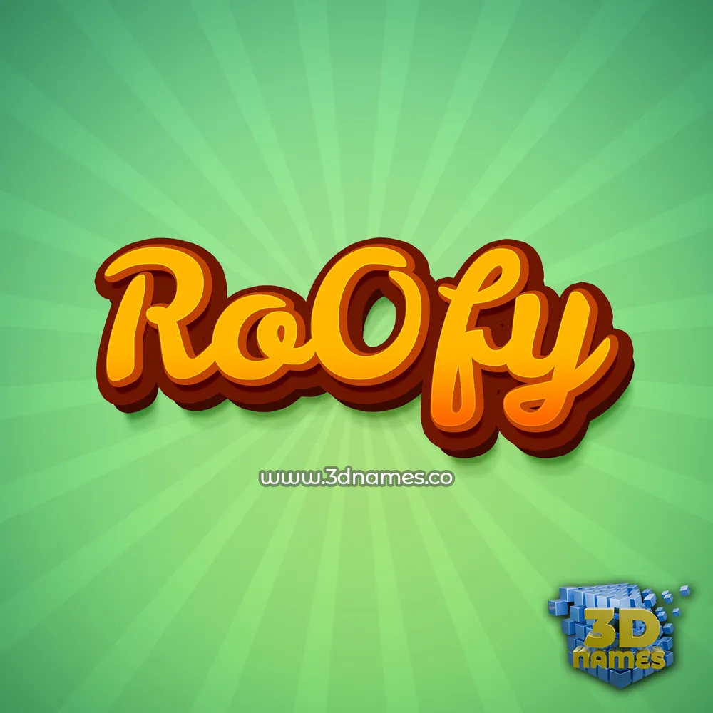 ro0fy in Green Rays style - 3D name wallpaper