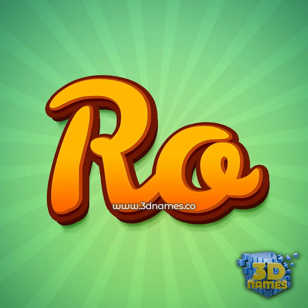 ro in Green Rays style - 3D name wallpaper