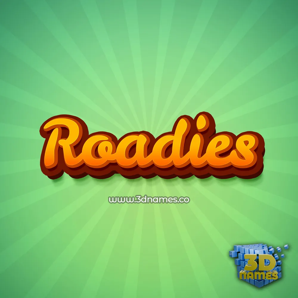 roadies in Green Rays style - 3D name wallpaper