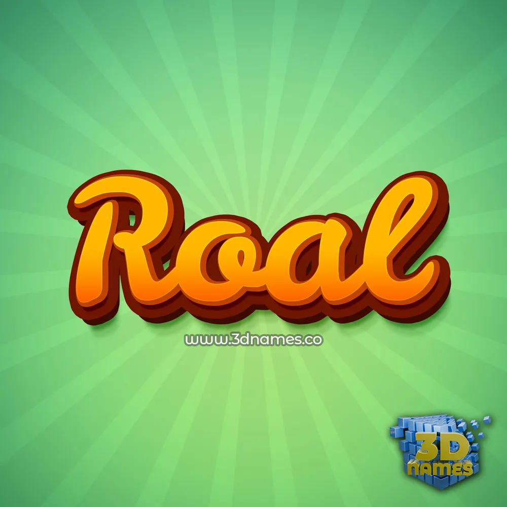 roal in Green Rays style - 3D name wallpaper