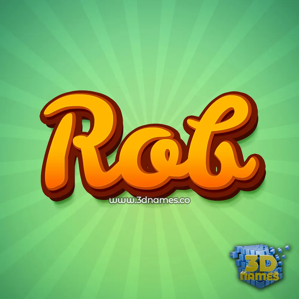 rob in Green Rays style - 3D name wallpaper