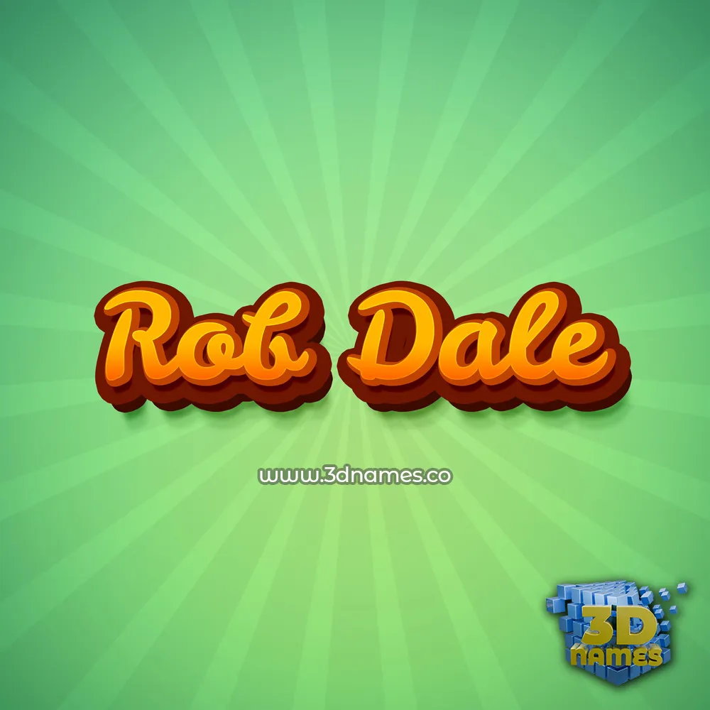 rob dale in Green Rays style - 3D name wallpaper