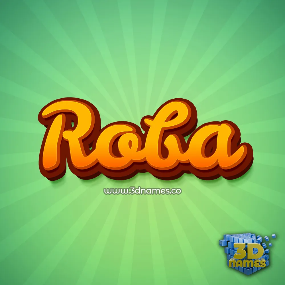 roba in Green Rays style - 3D name wallpaper