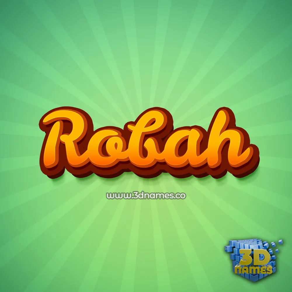 robah in Green Rays style - 3D name wallpaper
