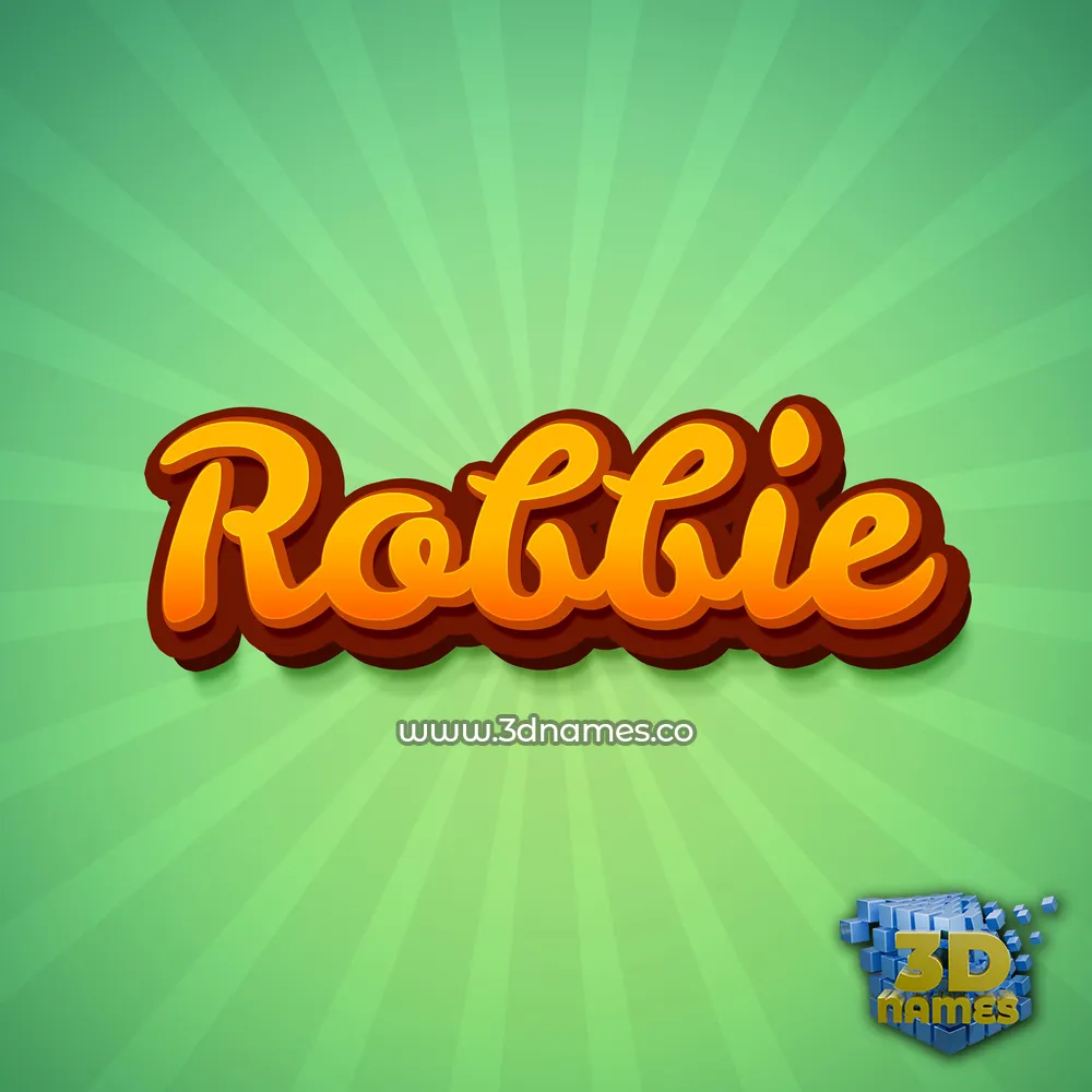 robbie in Green Rays style - 3D name wallpaper
