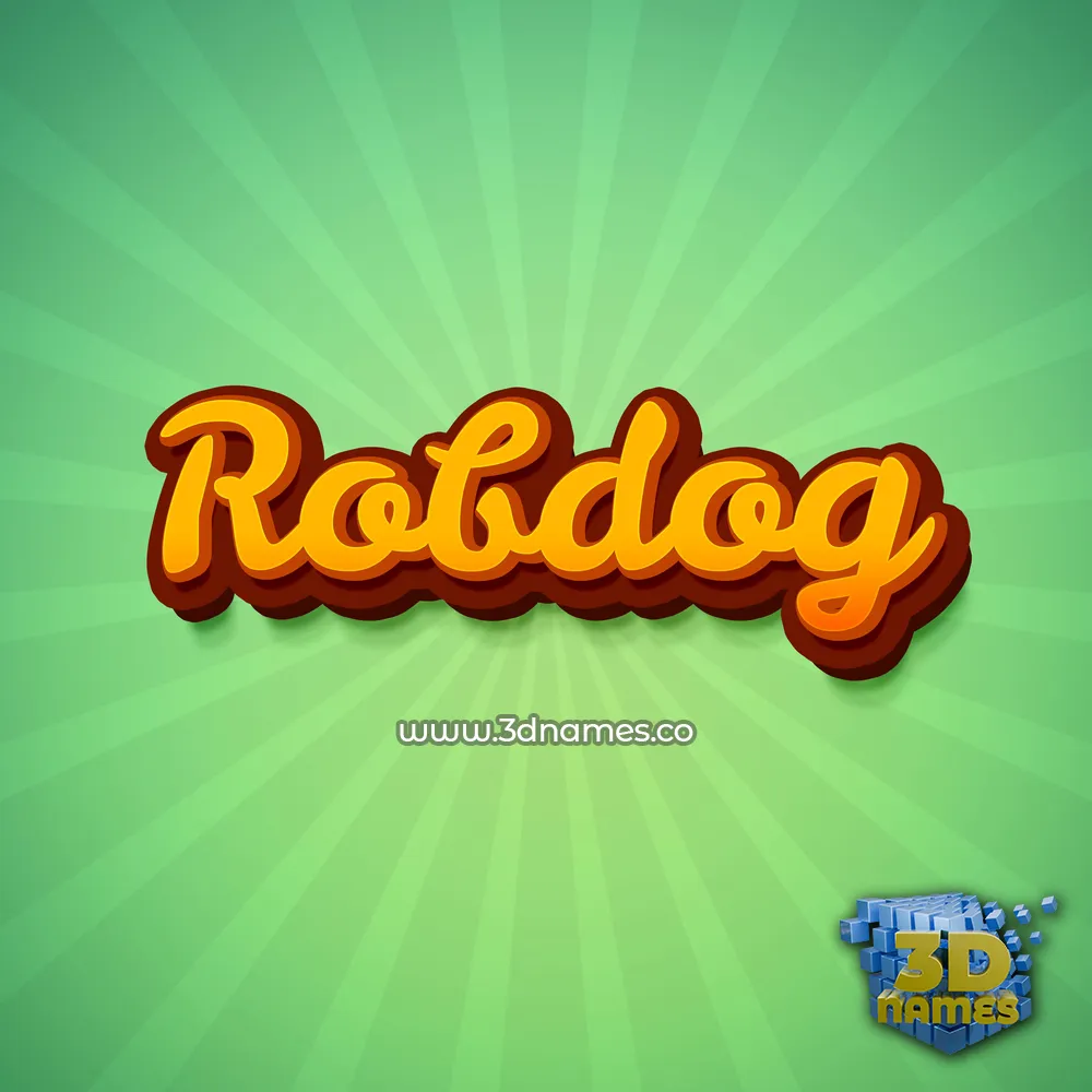 robdog in Green Rays style - 3D name wallpaper