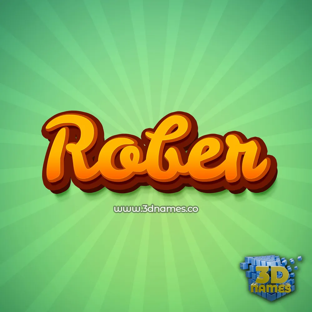 rober in Green Rays style - 3D name wallpaper