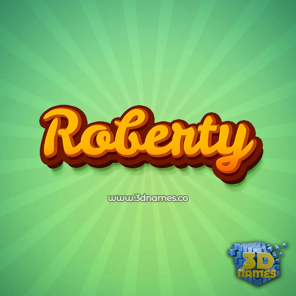 roberty in Green Rays style - 3D name wallpaper