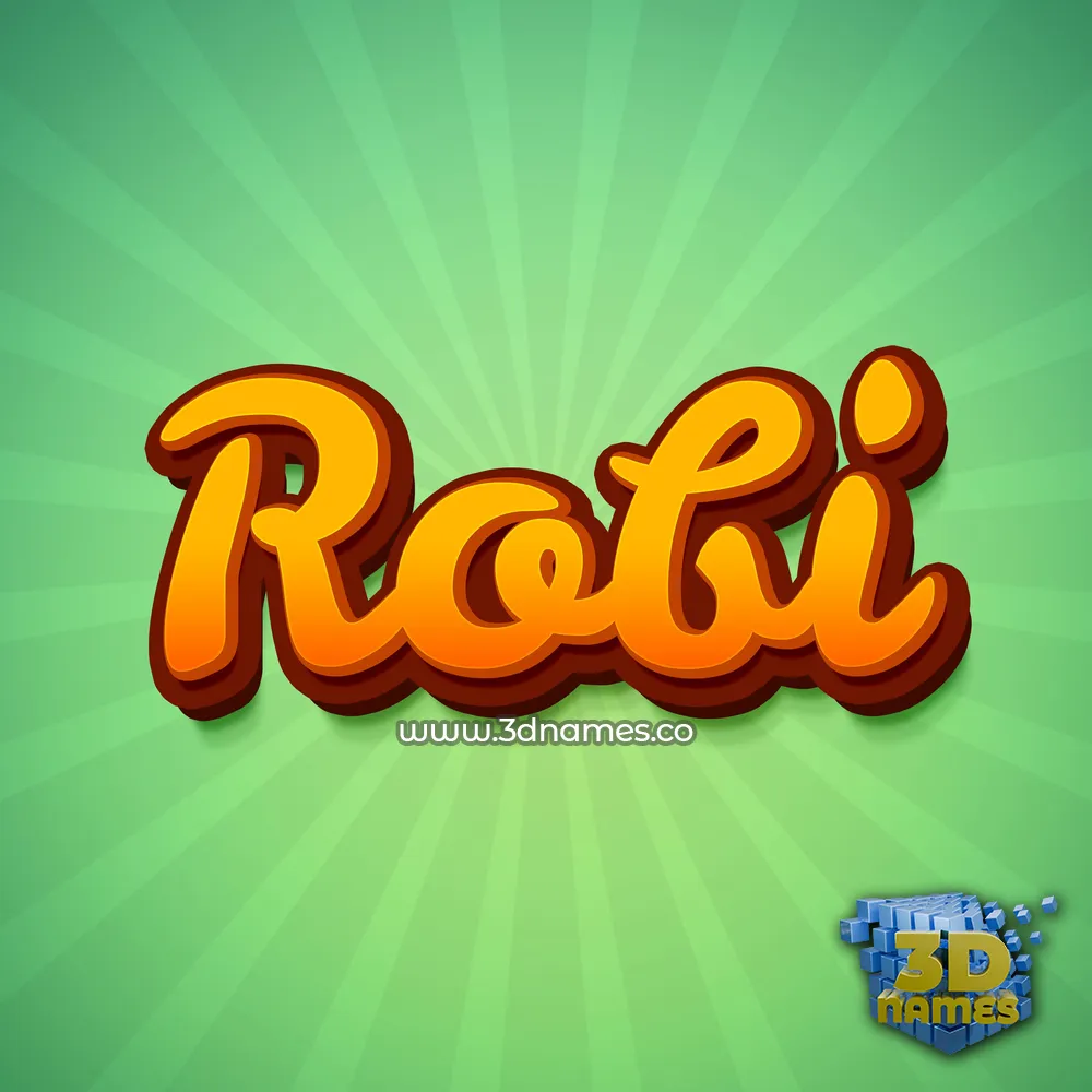 robi in Green Rays style - 3D name wallpaper