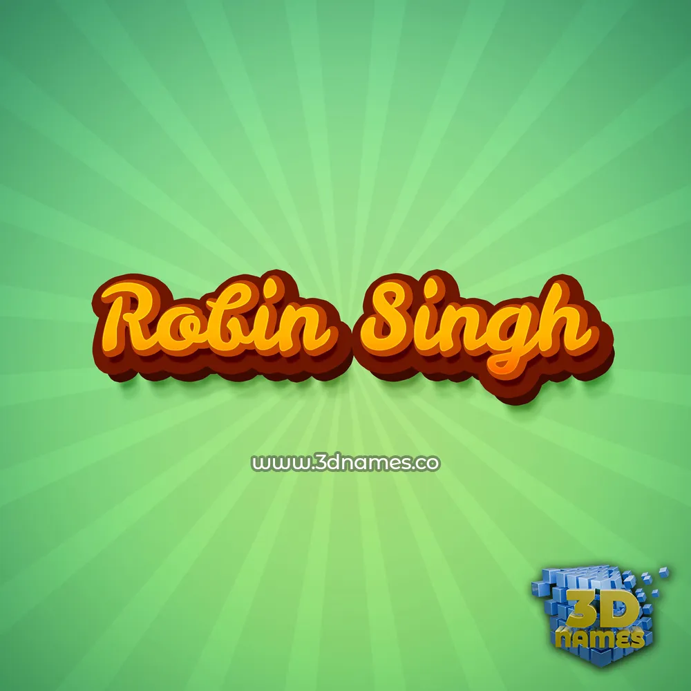 robin singh in Green Rays style - 3D name wallpaper