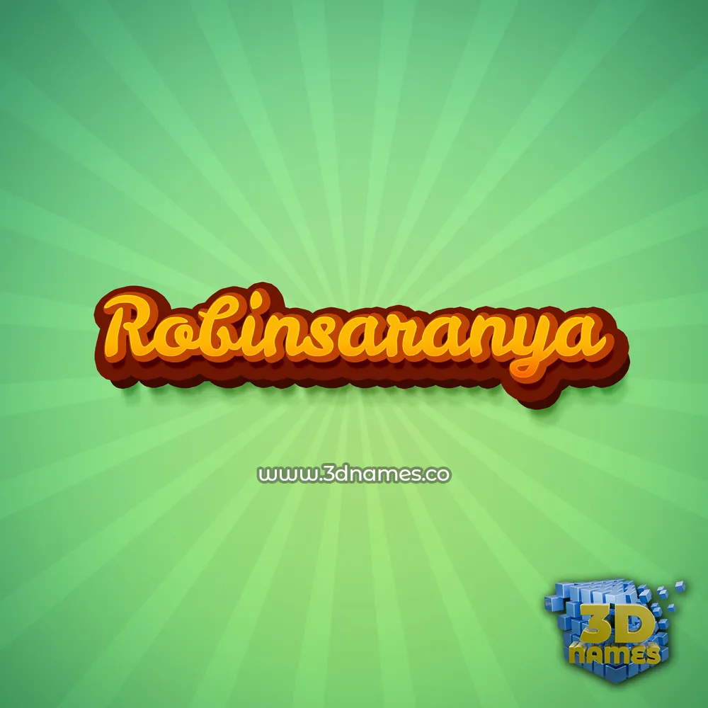 robinsaranya in Green Rays style - 3D name wallpaper