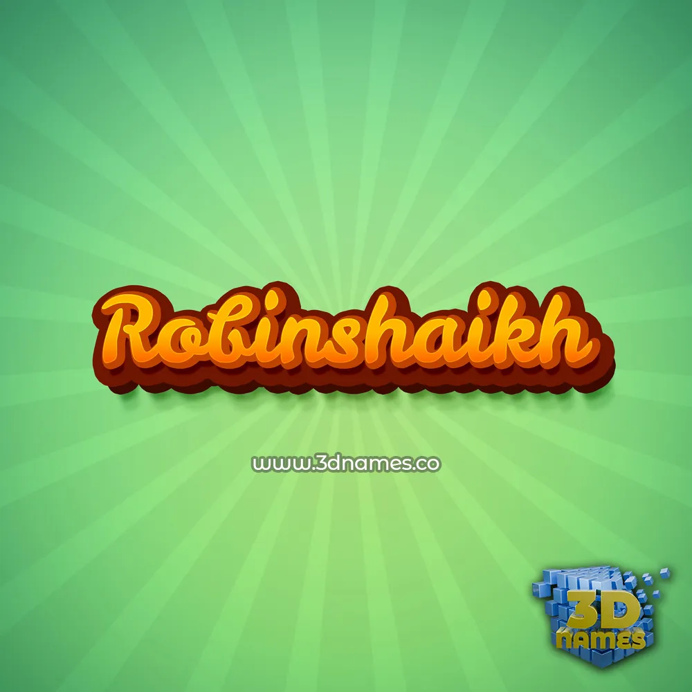 robinshaikh in Green Rays style - 3D name wallpaper