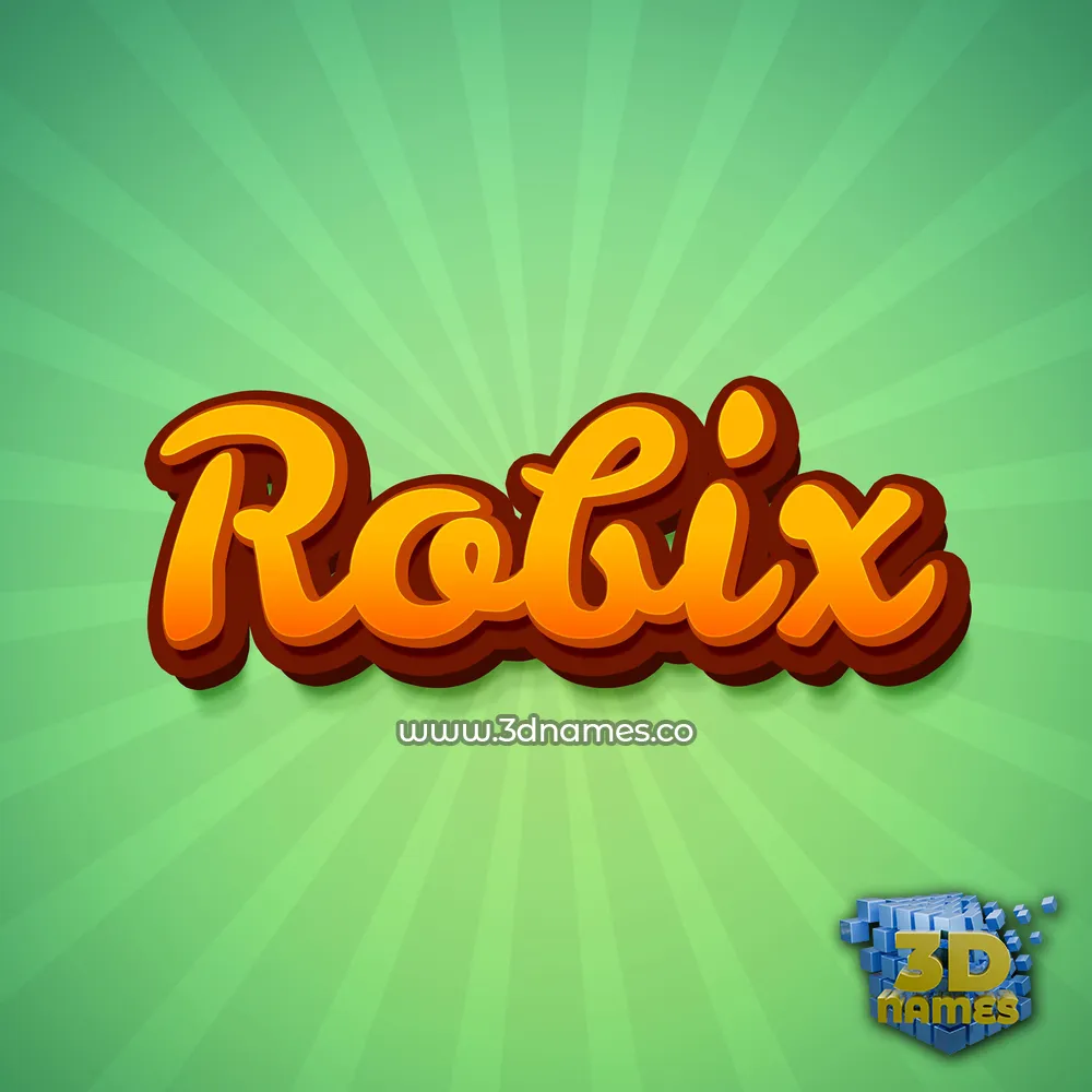robix in Green Rays style - 3D name wallpaper