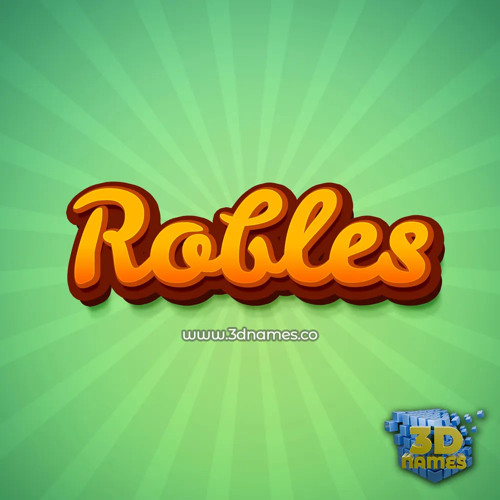 robles in Green Rays style - 3D name wallpaper