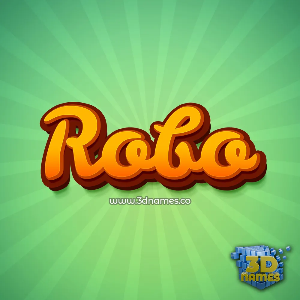 robo in Green Rays style - 3D name wallpaper