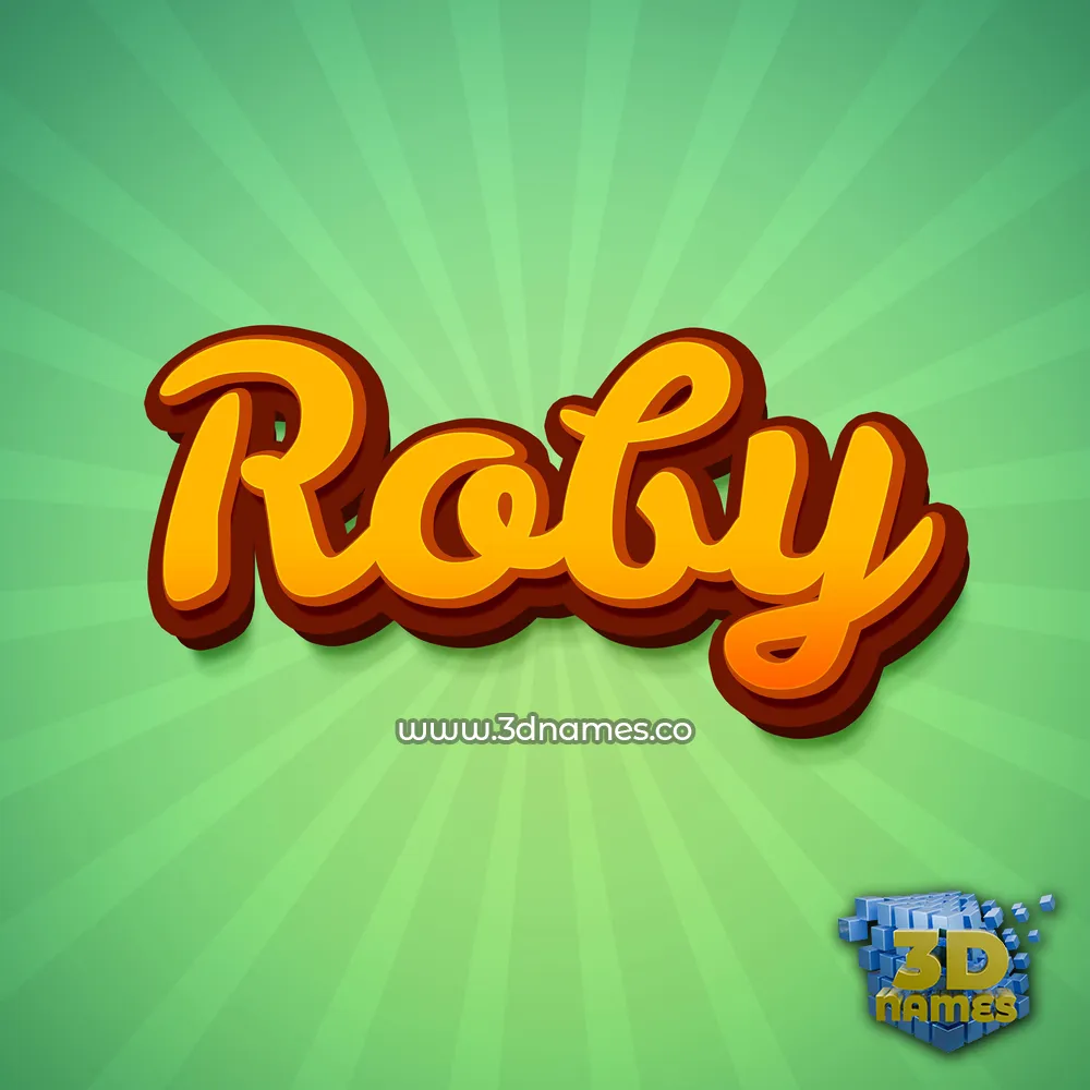roby in Green Rays style - 3D name wallpaper