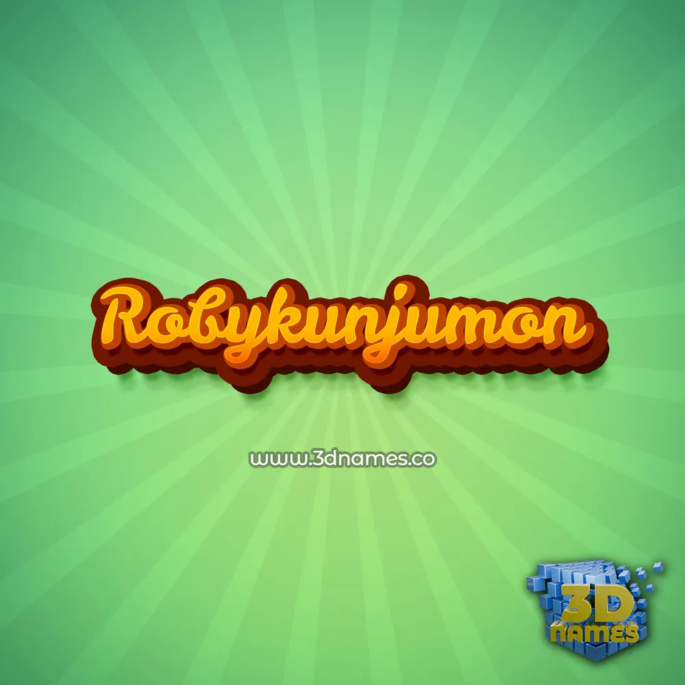robykunjumon in Green Rays style - 3D name wallpaper