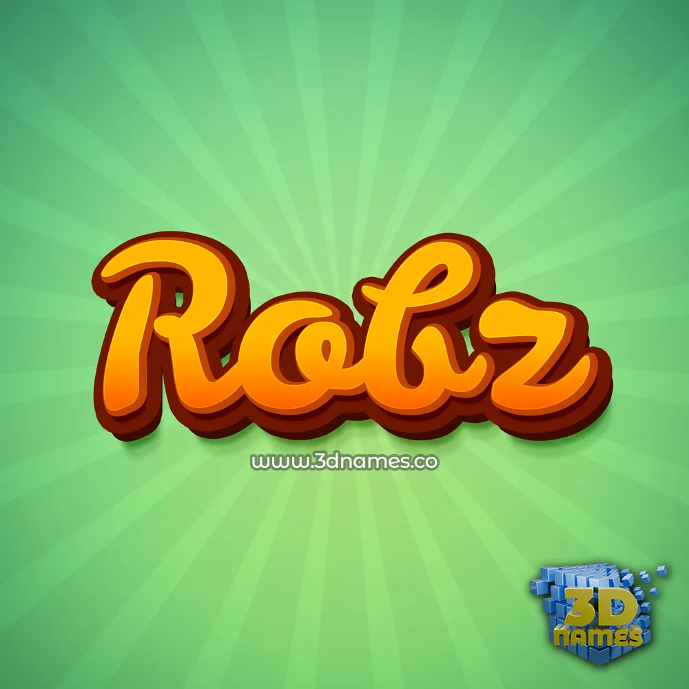 robz in Green Rays style - 3D name wallpaper