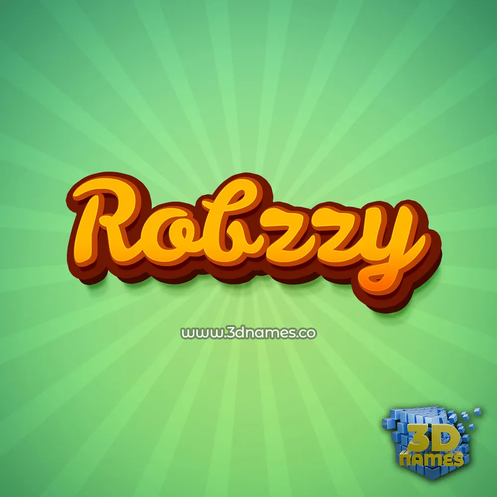 robzzy in Green Rays style - 3D name wallpaper