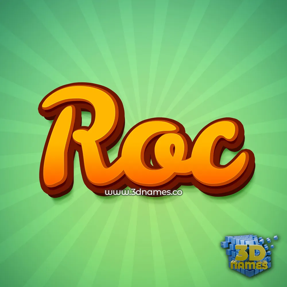 roc in Green Rays style - 3D name wallpaper