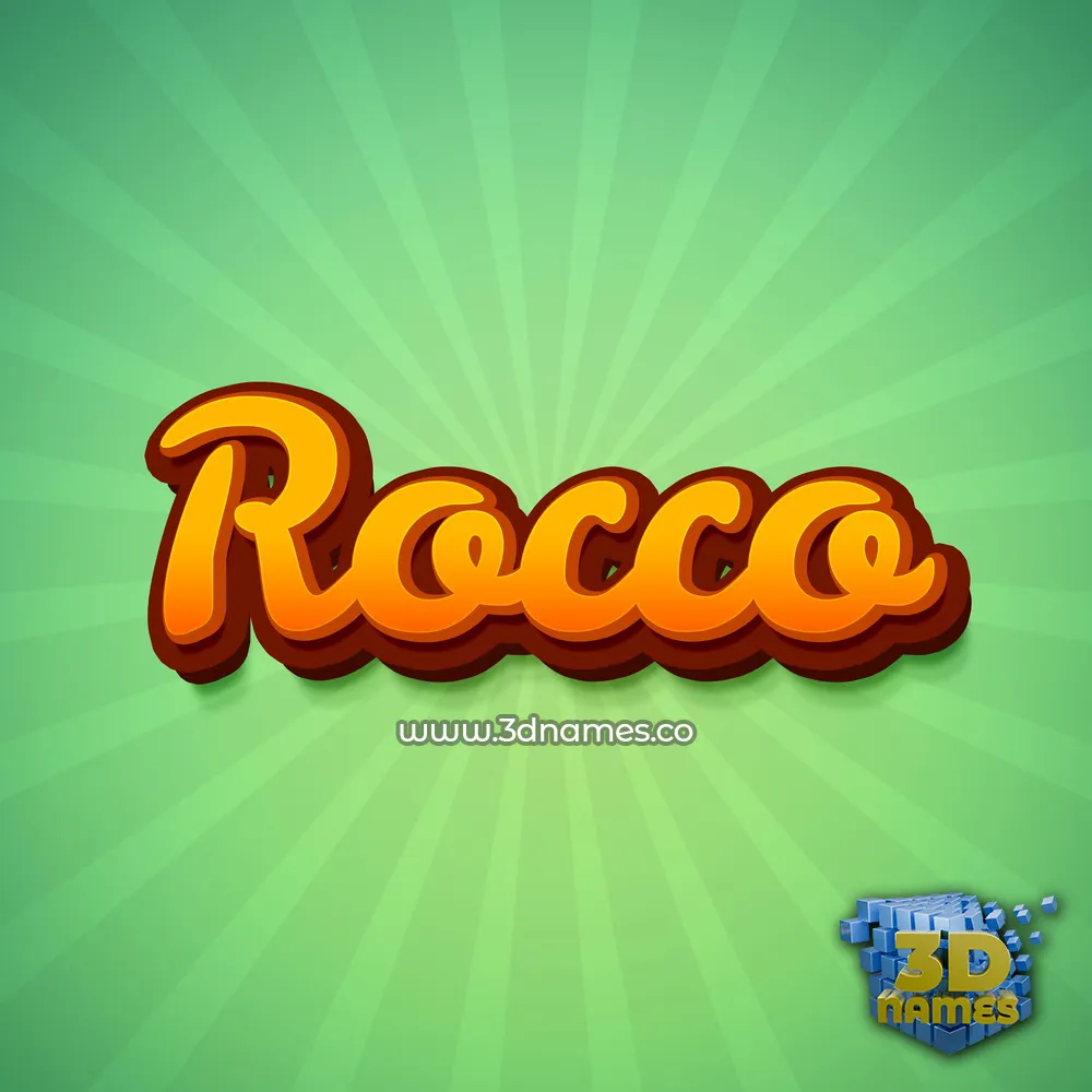 rocco in Green Rays style - 3D name wallpaper