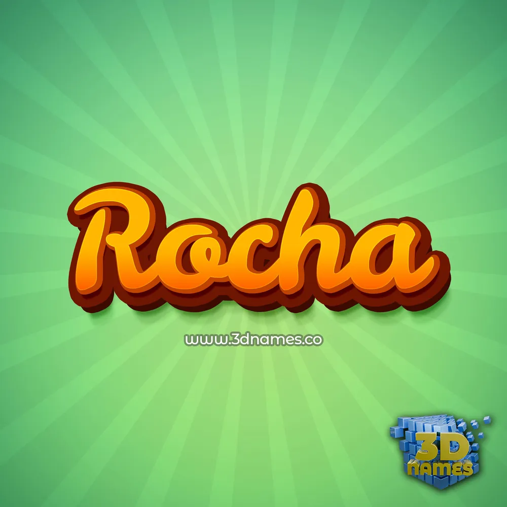 rocha in Green Rays style - 3D name wallpaper