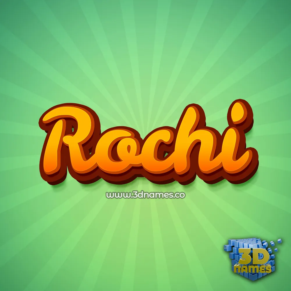 rochi in Green Rays style - 3D name wallpaper
