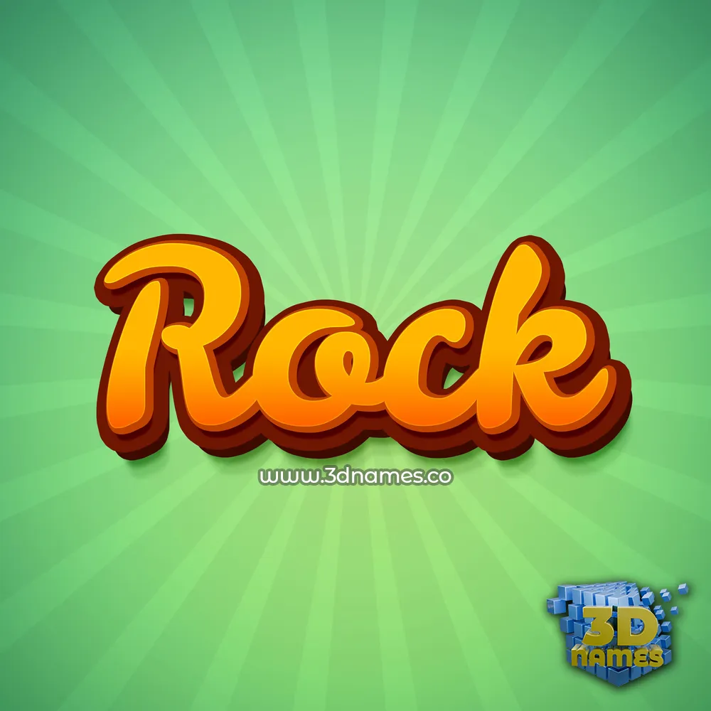 rock in Green Rays style - 3D name wallpaper