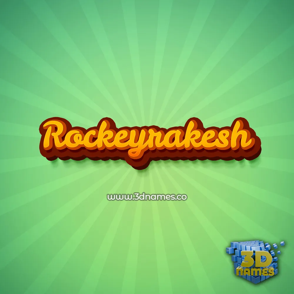 rockeyrakesh in Green Rays style - 3D name wallpaper