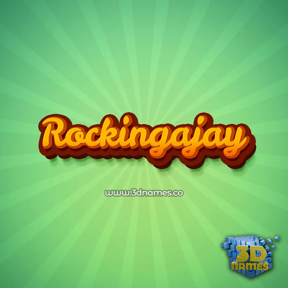 rockingajay in Green Rays style - 3D name wallpaper