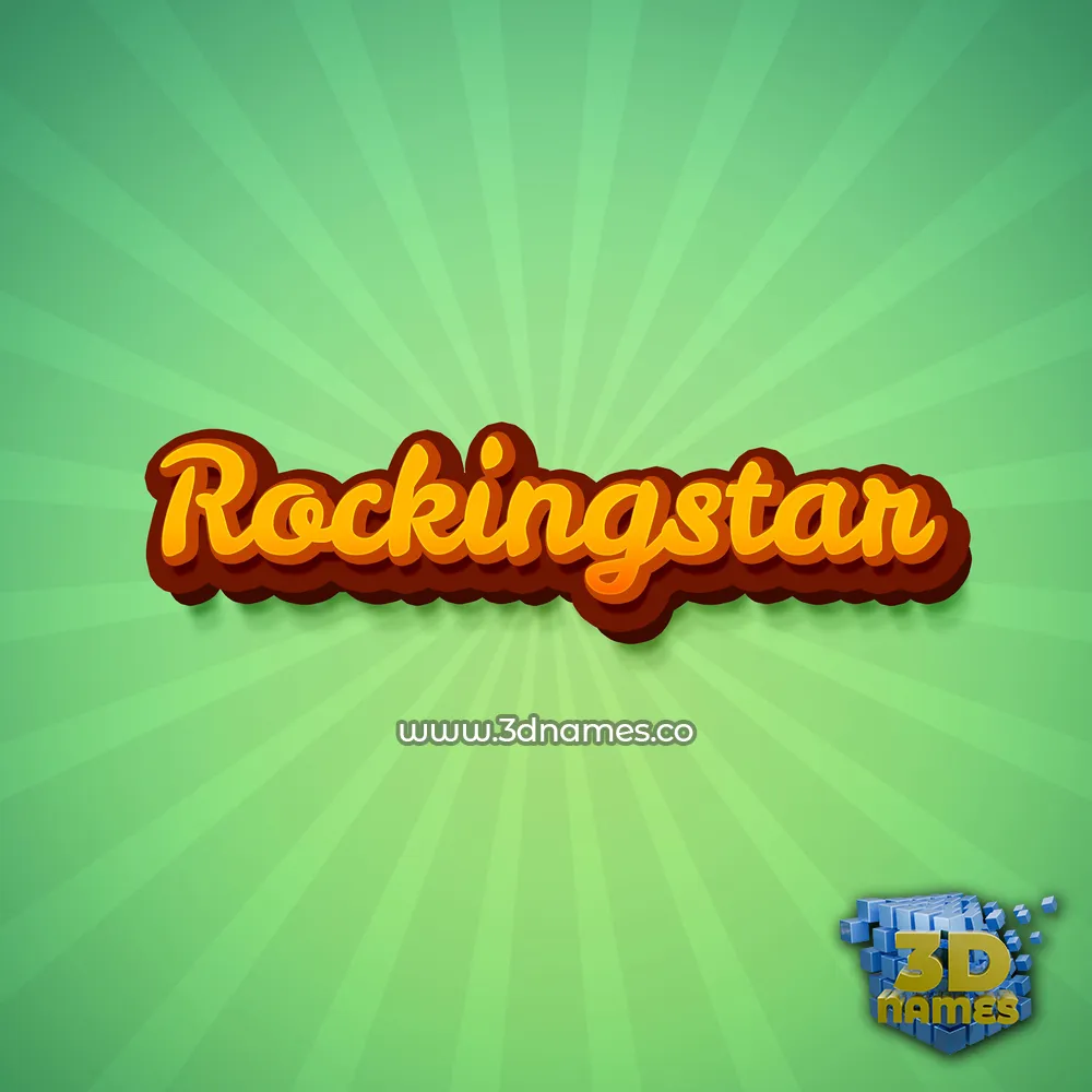rockingstar in Green Rays style - 3D name wallpaper