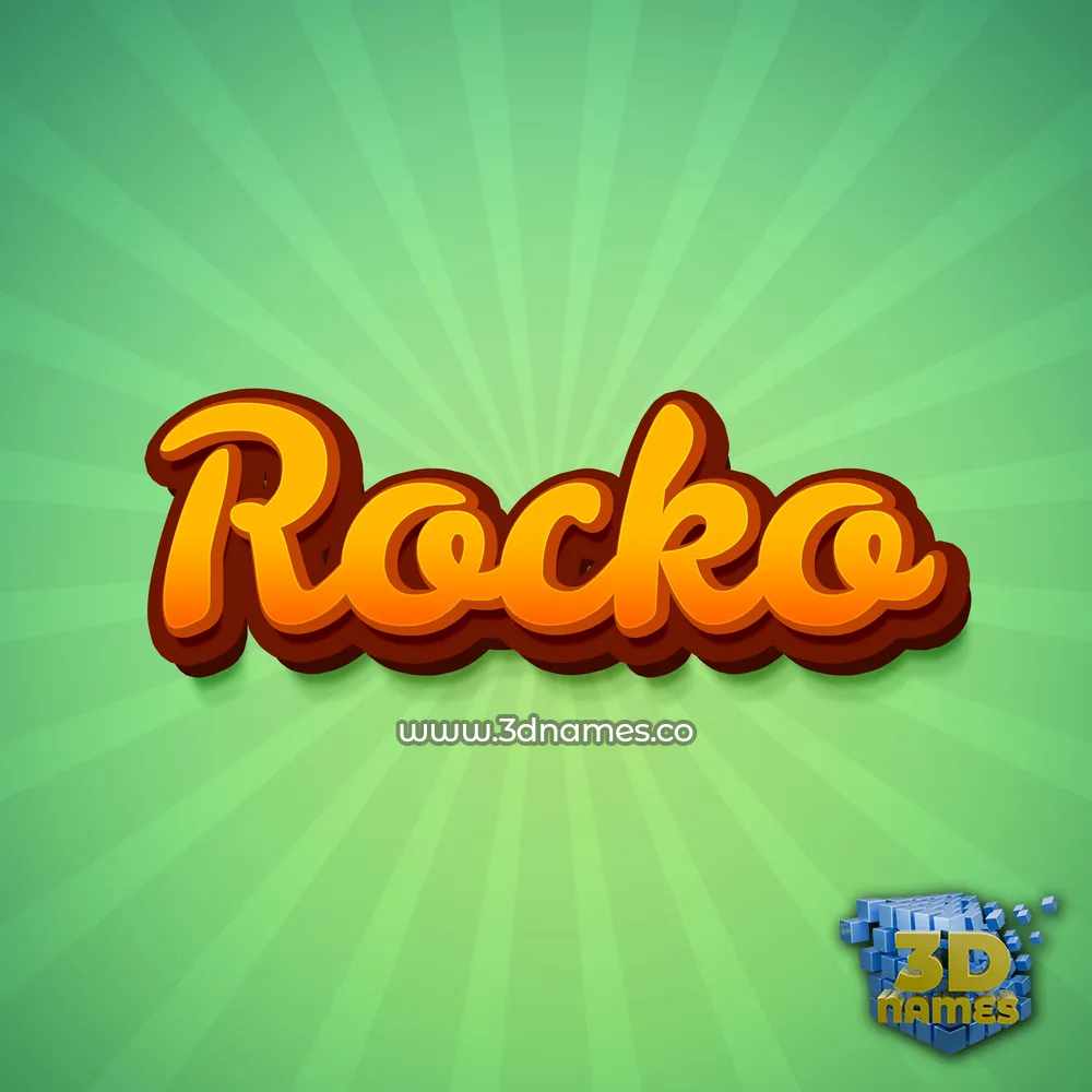 rocko in Green Rays style - 3D name wallpaper